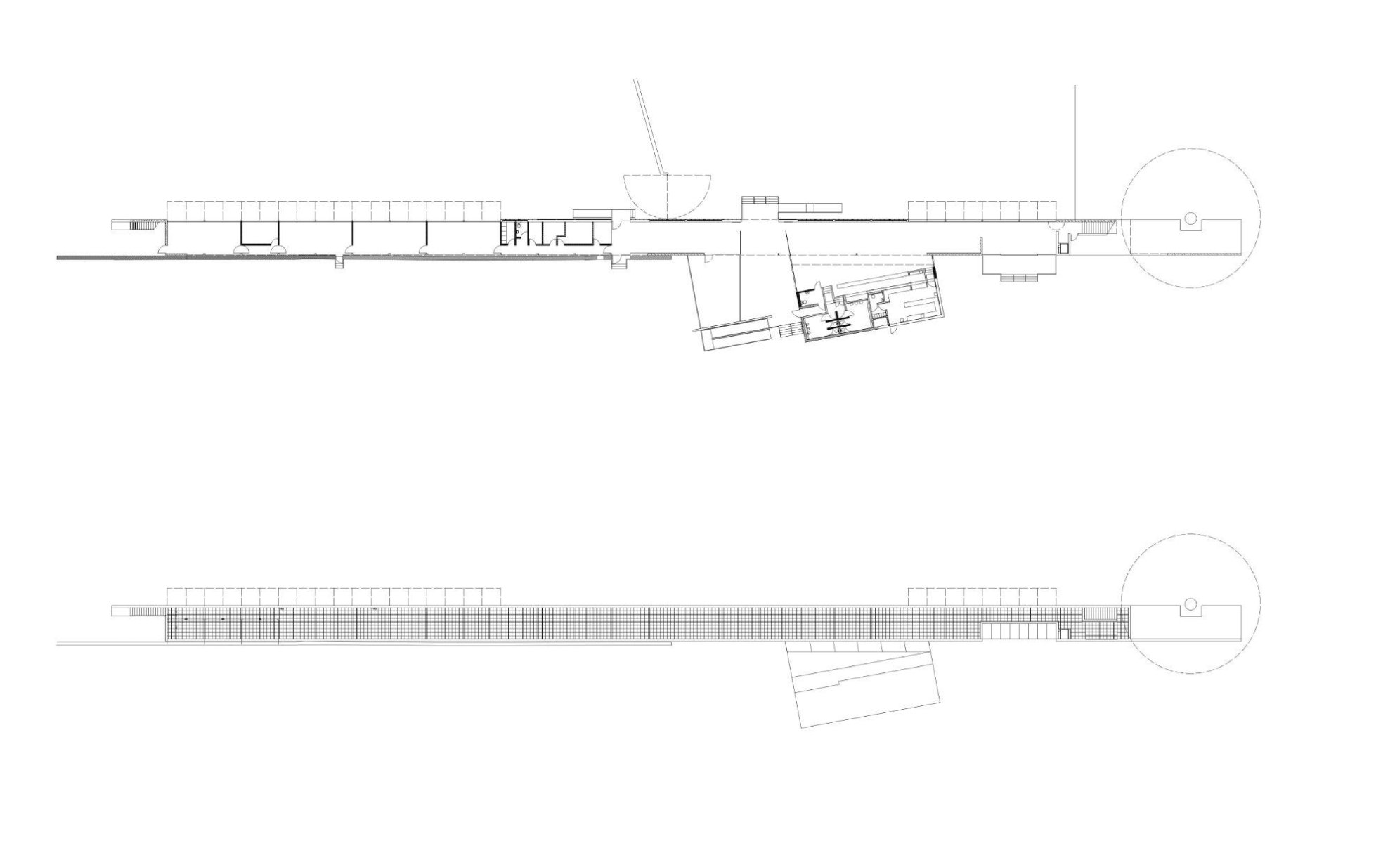 Plan and elevation drawings of the Wildflower Centre