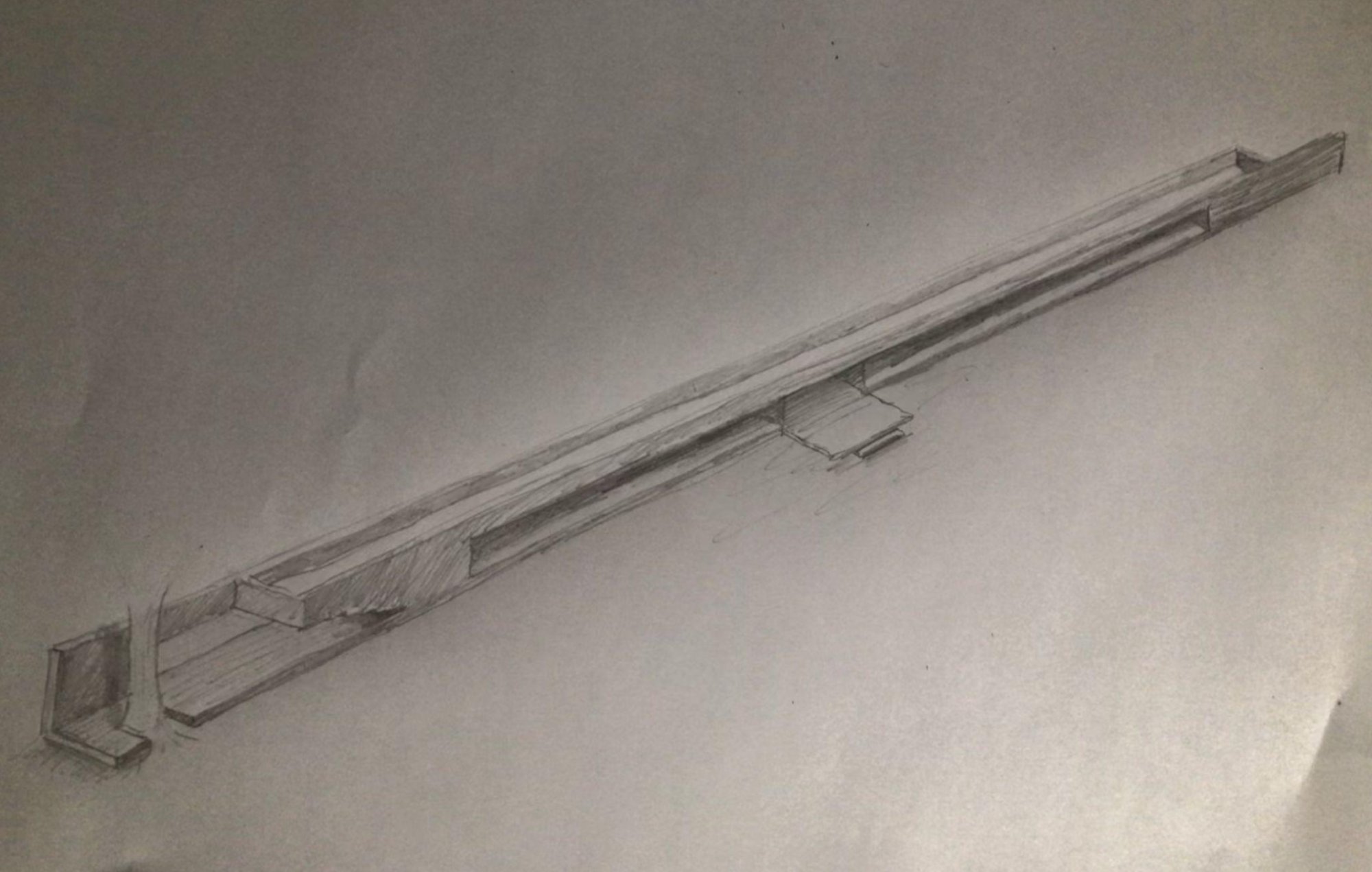 Pencil sketch — the long bar