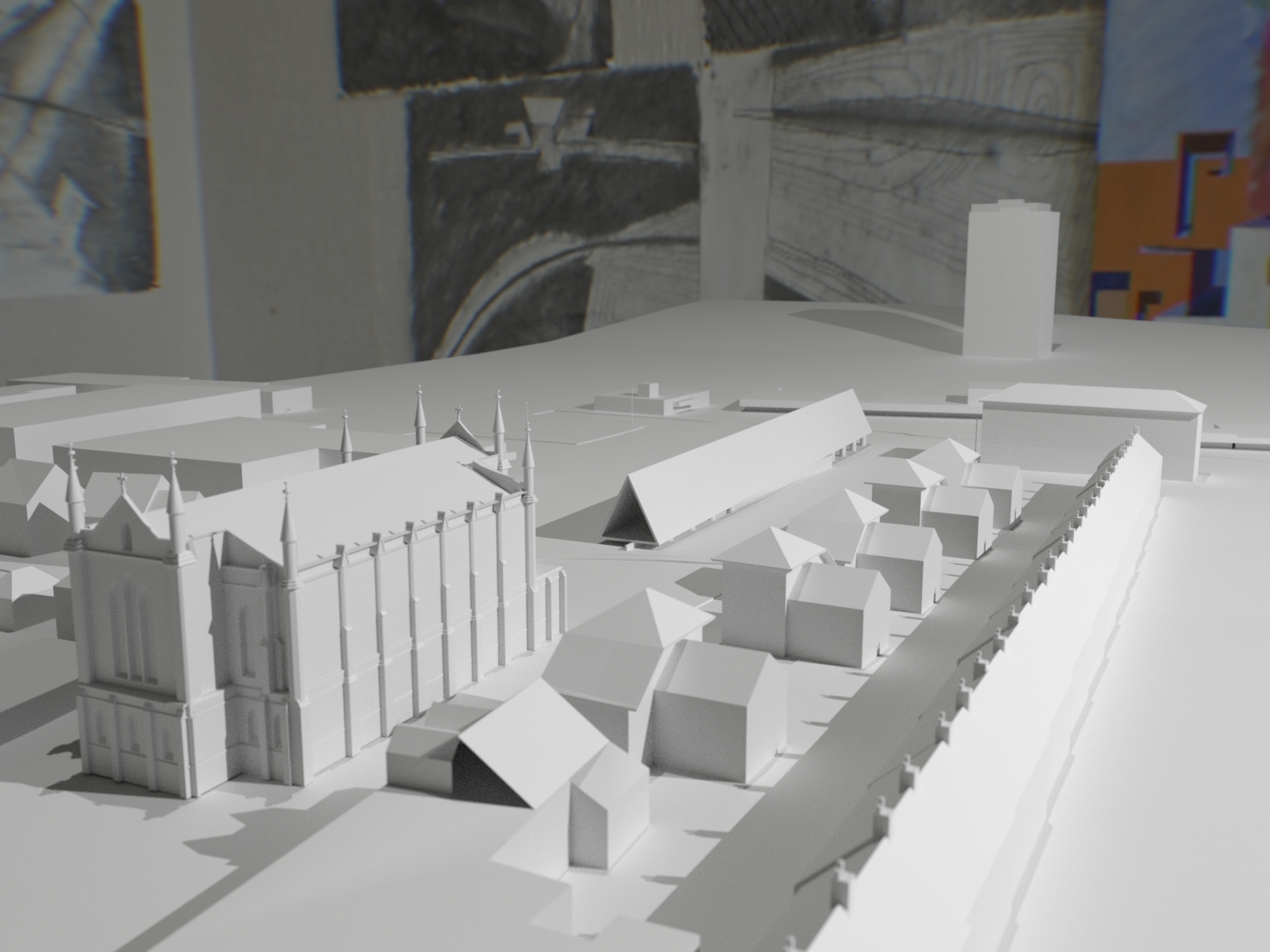 Site model showing relationship to St Anthony's Church