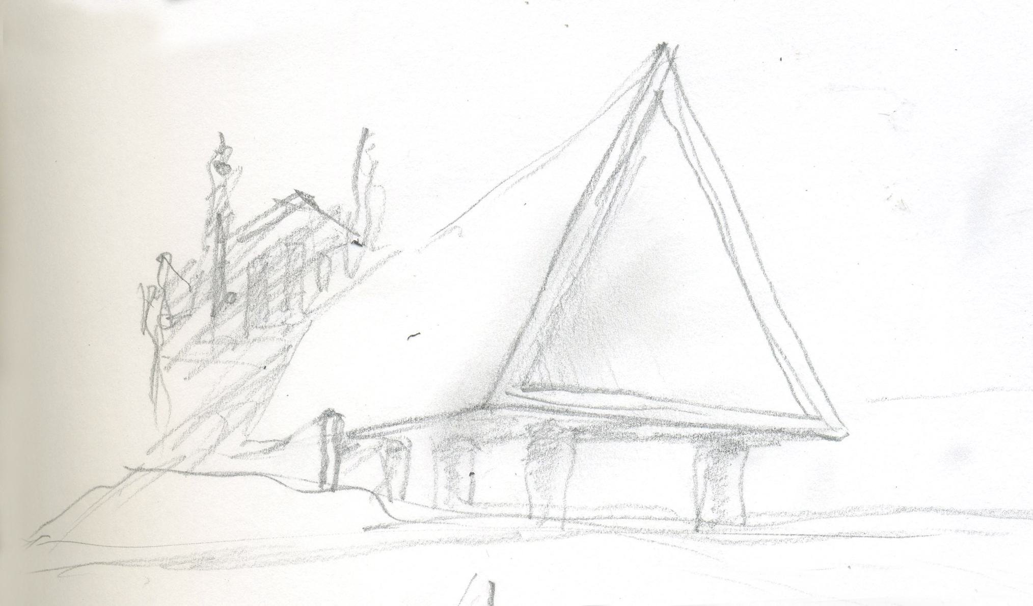 Cardboard prototype of triangular opening and structural base