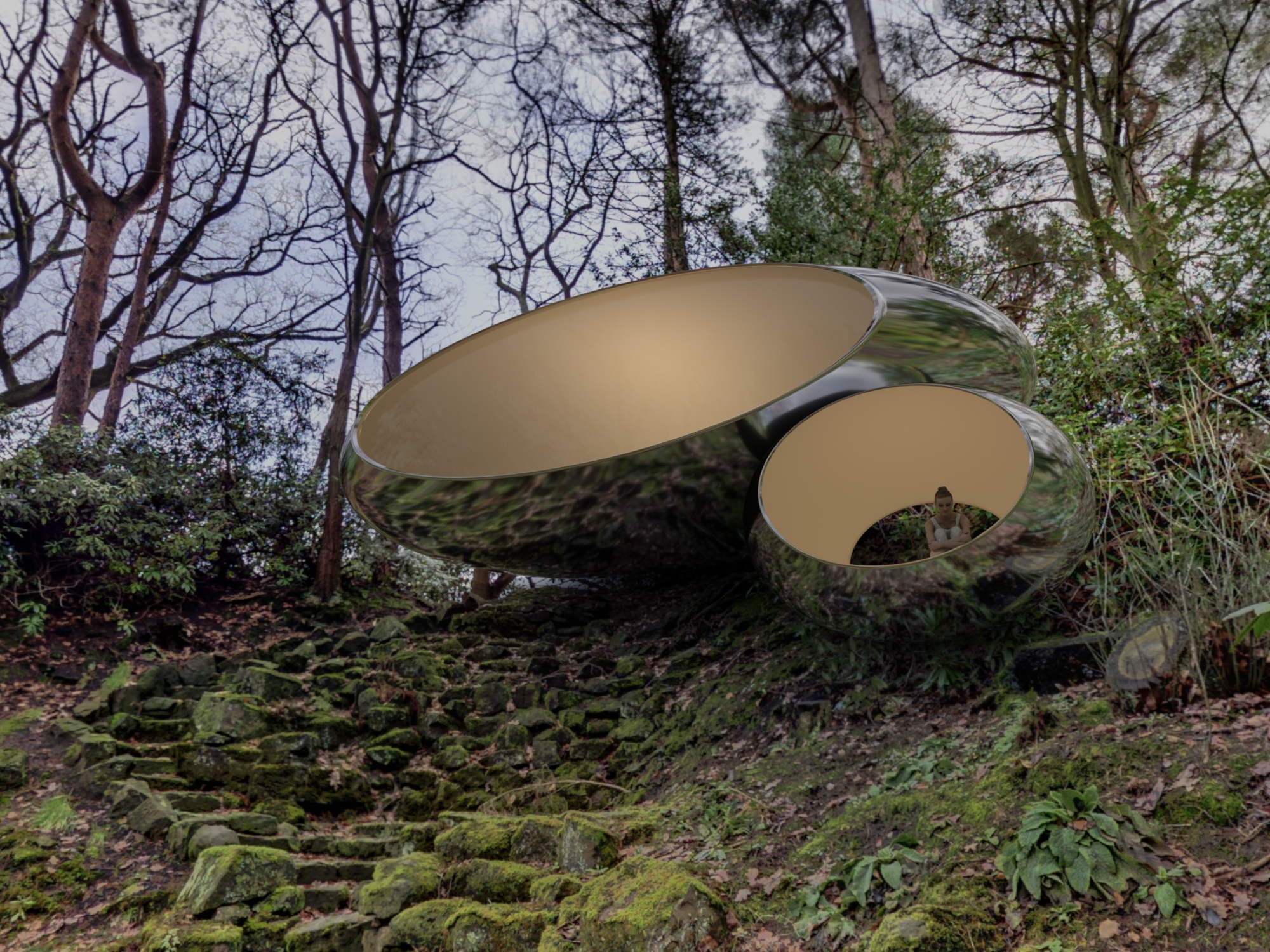 Pavilion exterior with surrounding planting