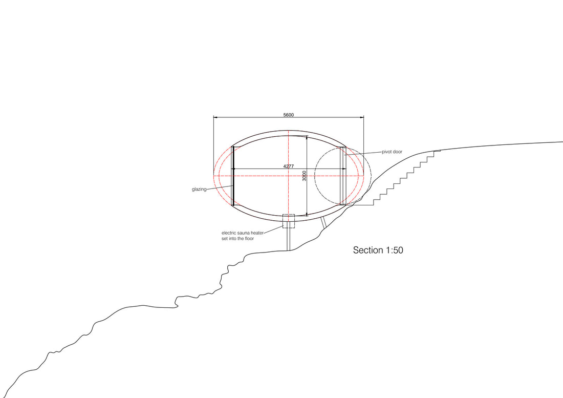 Sauna section drawing