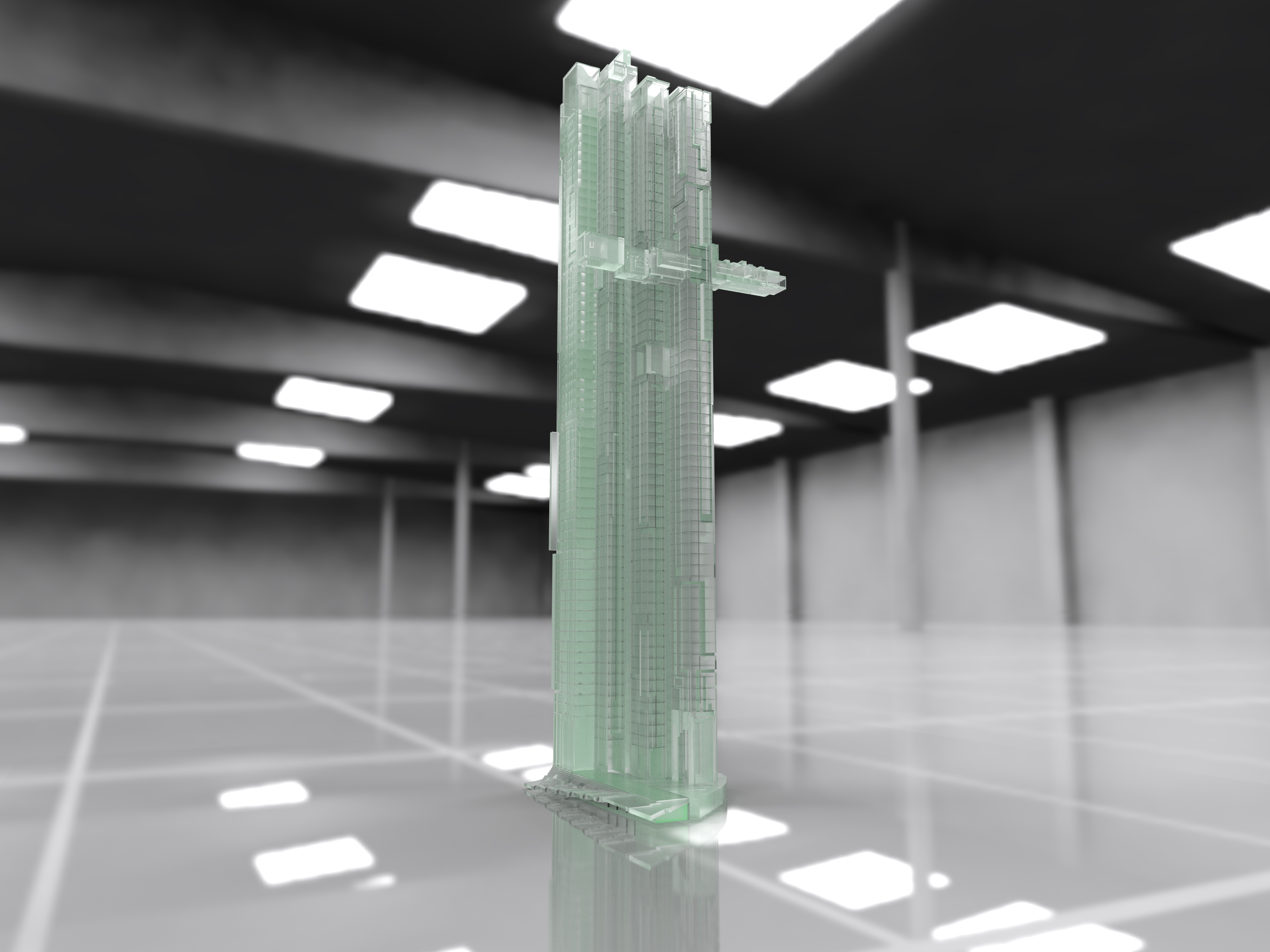Alternative digital model angle of the tower