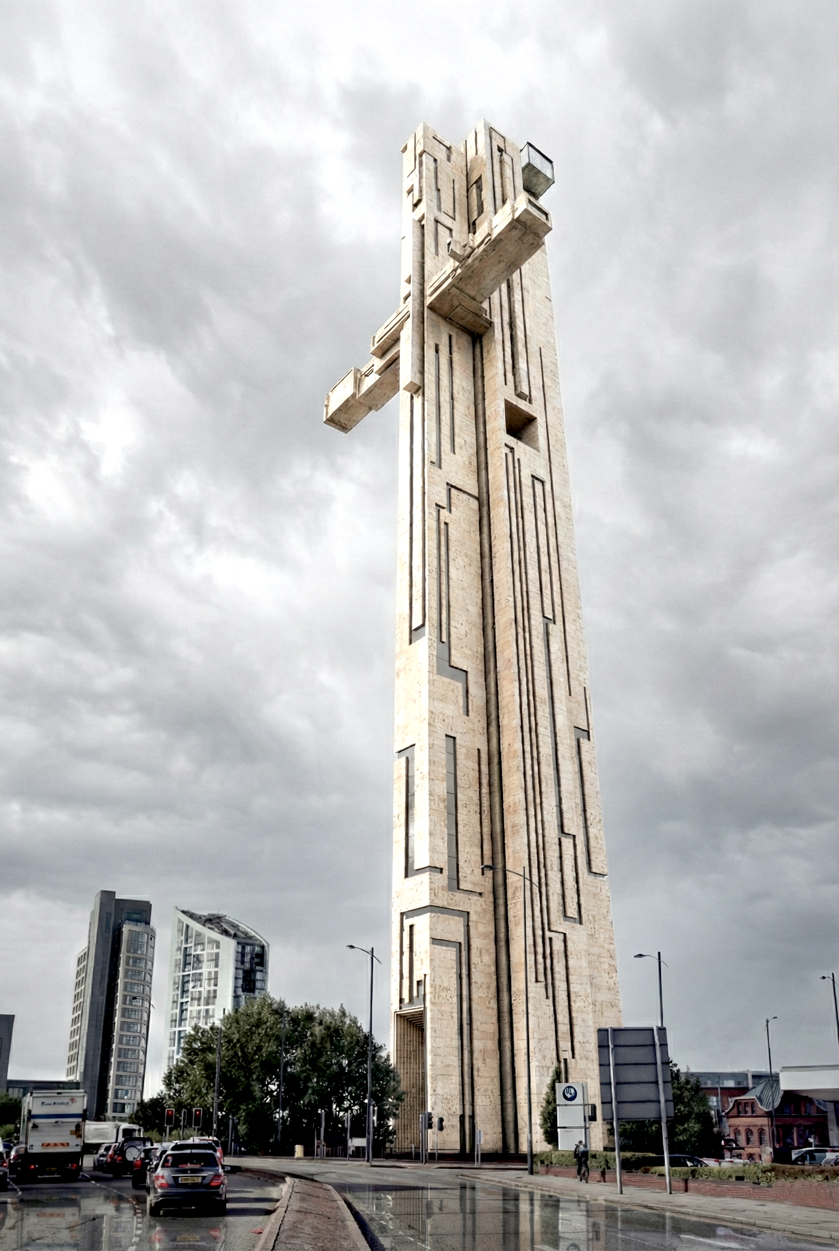 Alternative daytime perspective of the tower