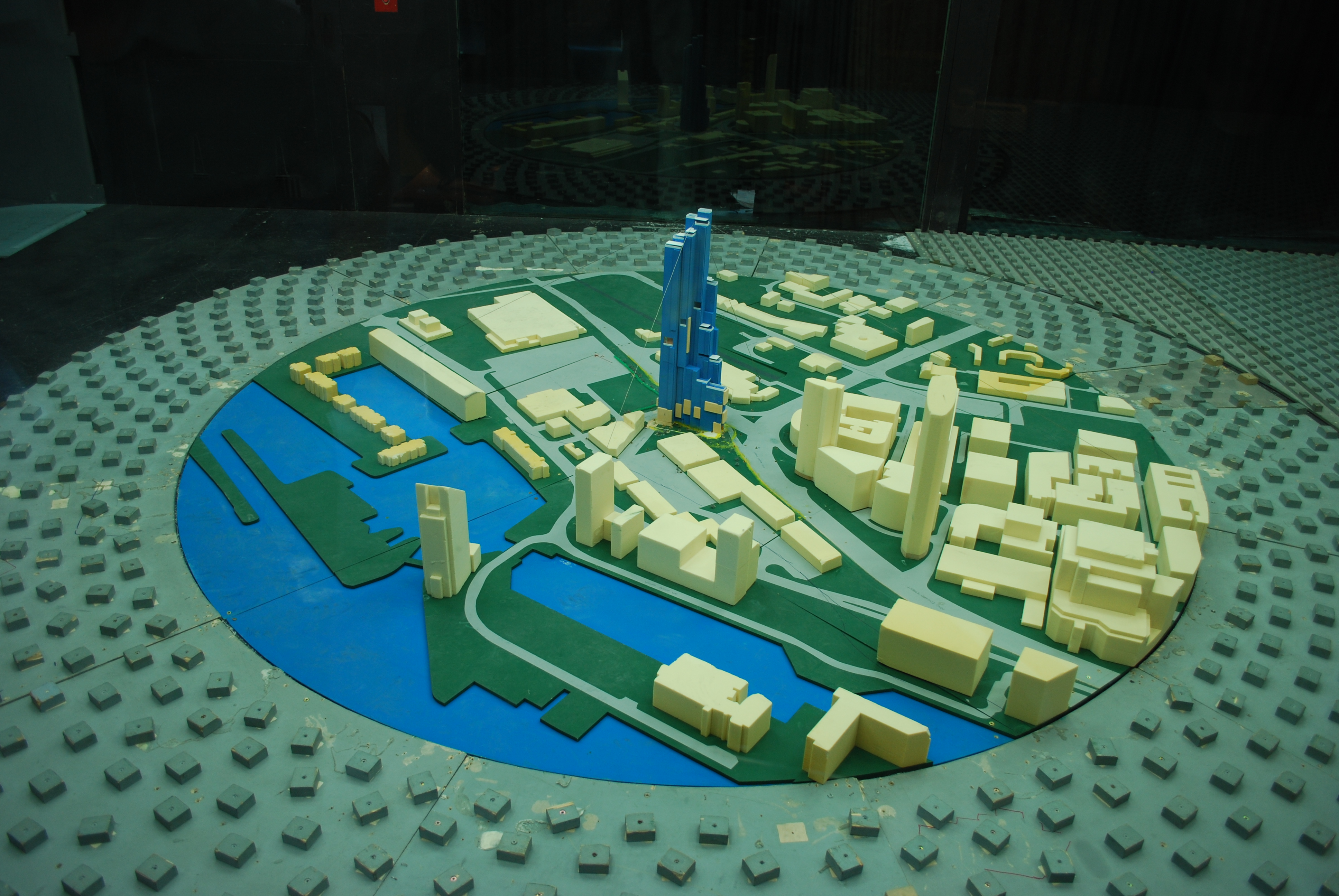 Urban context model locating the tower within Liverpool