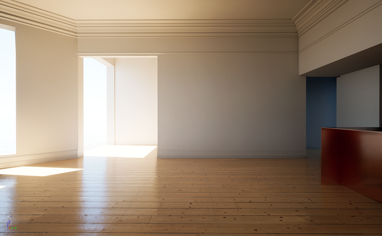 Final interior rendering of the apartment on King Henry's Road