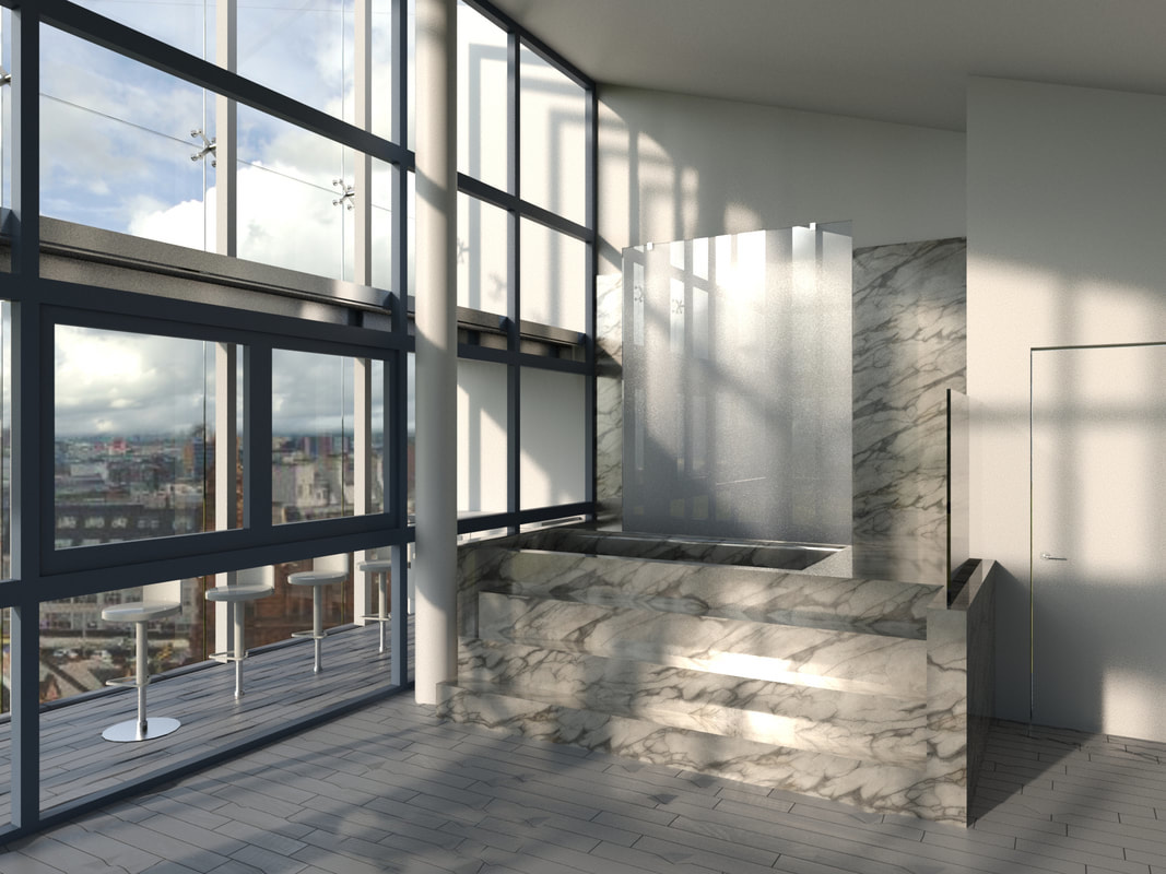 Additional renovation view of triplex interior composition