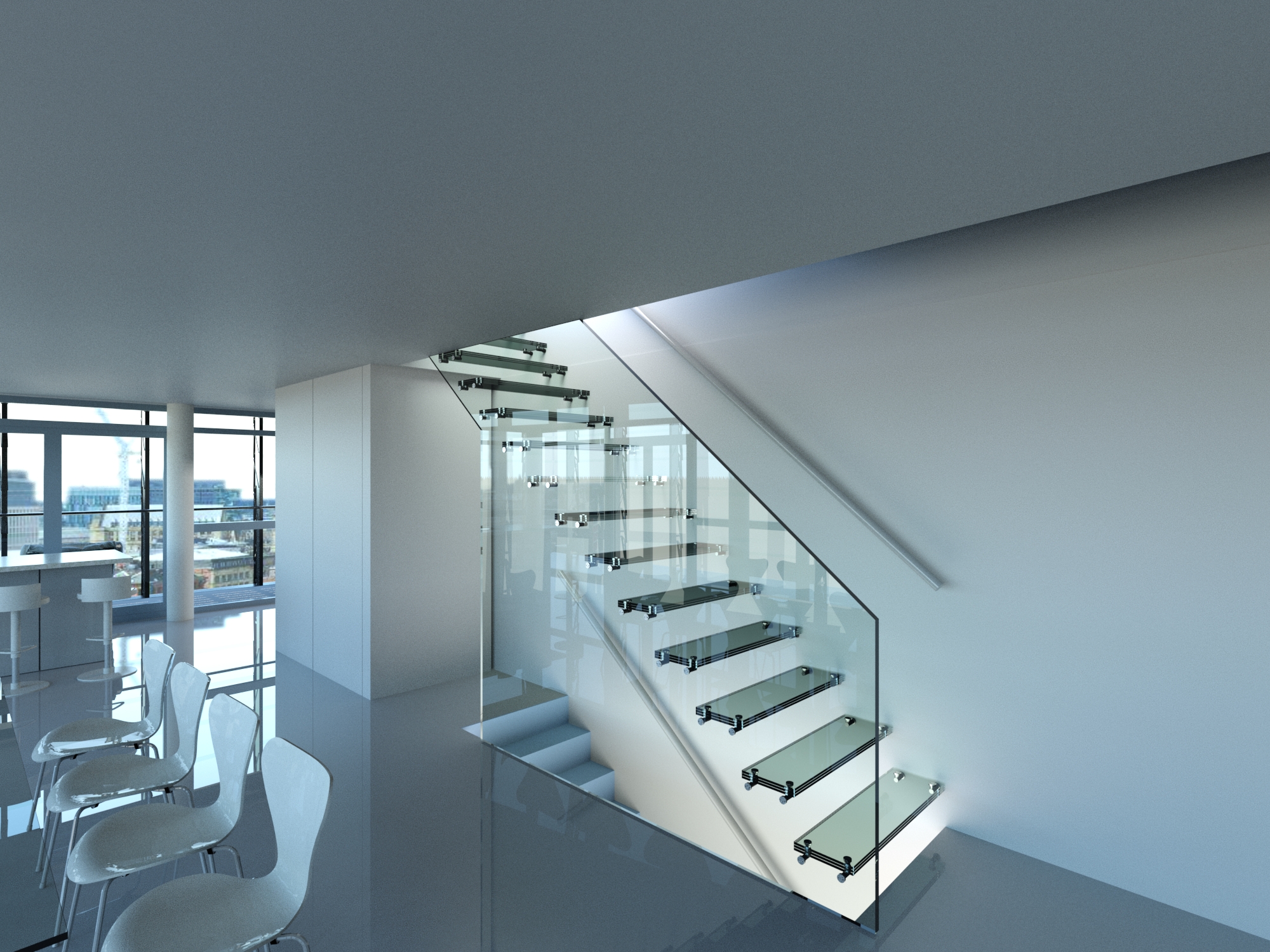 Renovated triplex entrance and internal framing