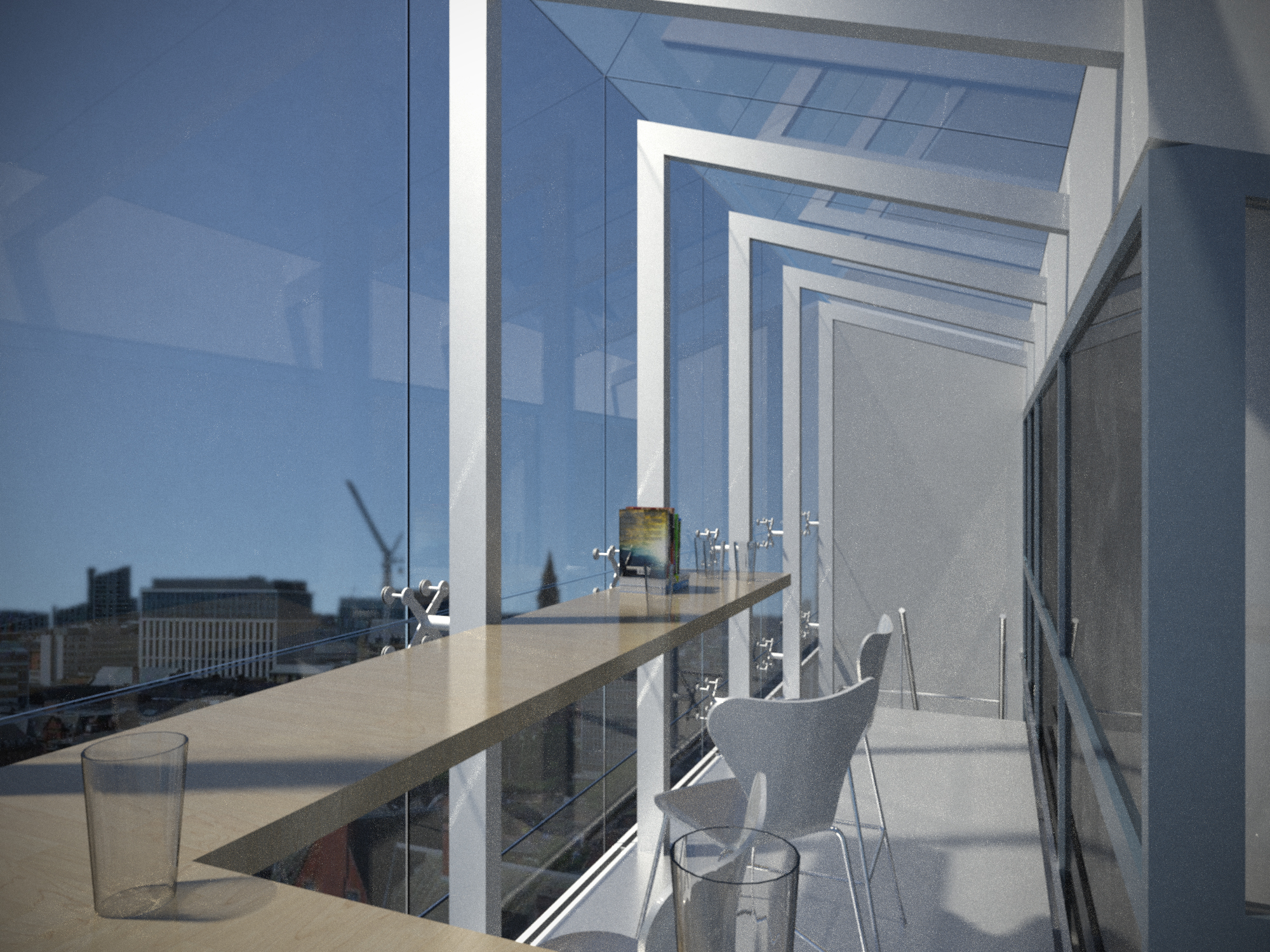 Wide city-centre perspective of No.1 Deansgate renovation